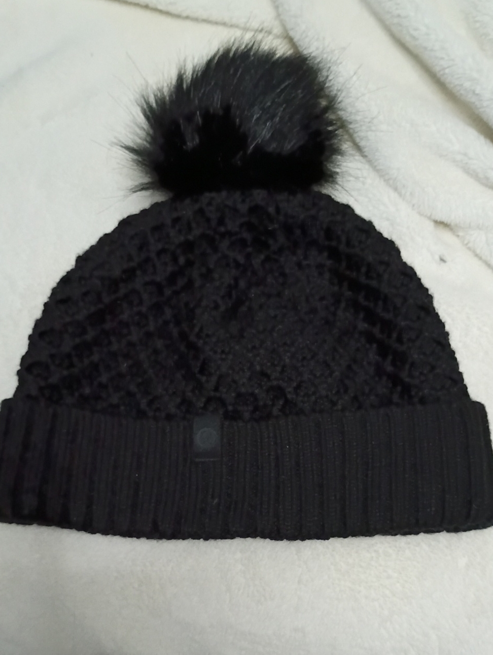 lululemon athletica Black Knit Pom-Pom Beanie